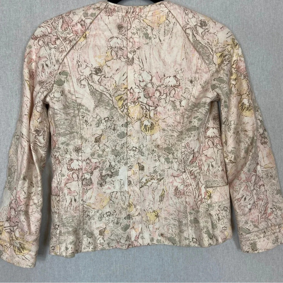 Wilfred Aritzia 100% Linen Floral Open blazer Sz 0 - Picture 2 of 10